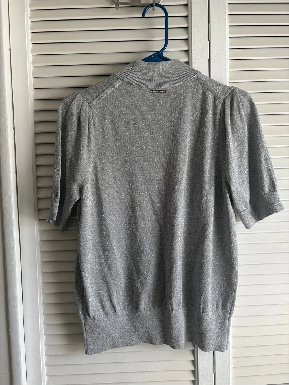 Michael Kors Silver Metallic Knit Top